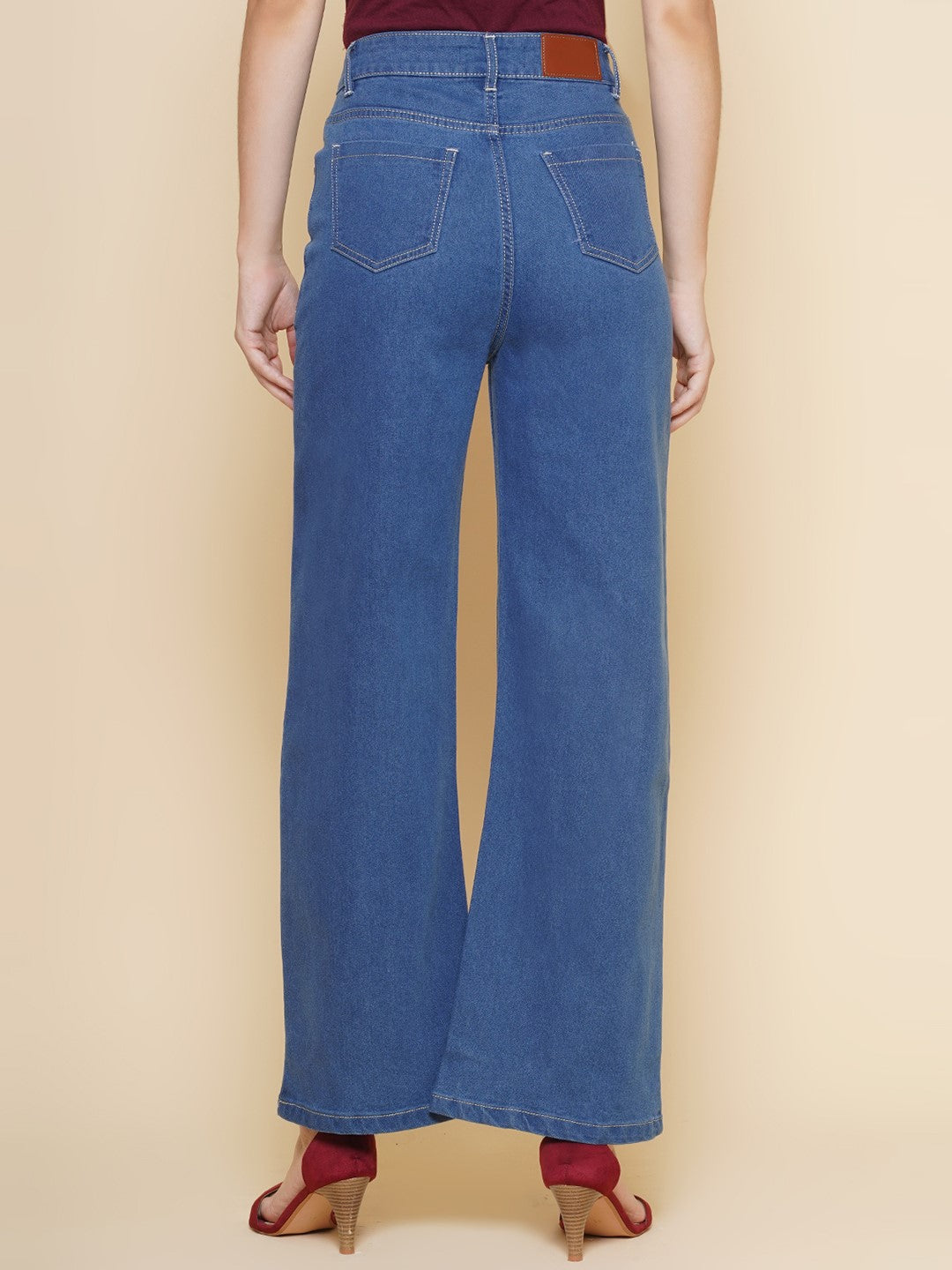 Women Wide Leg Jeans In Blue