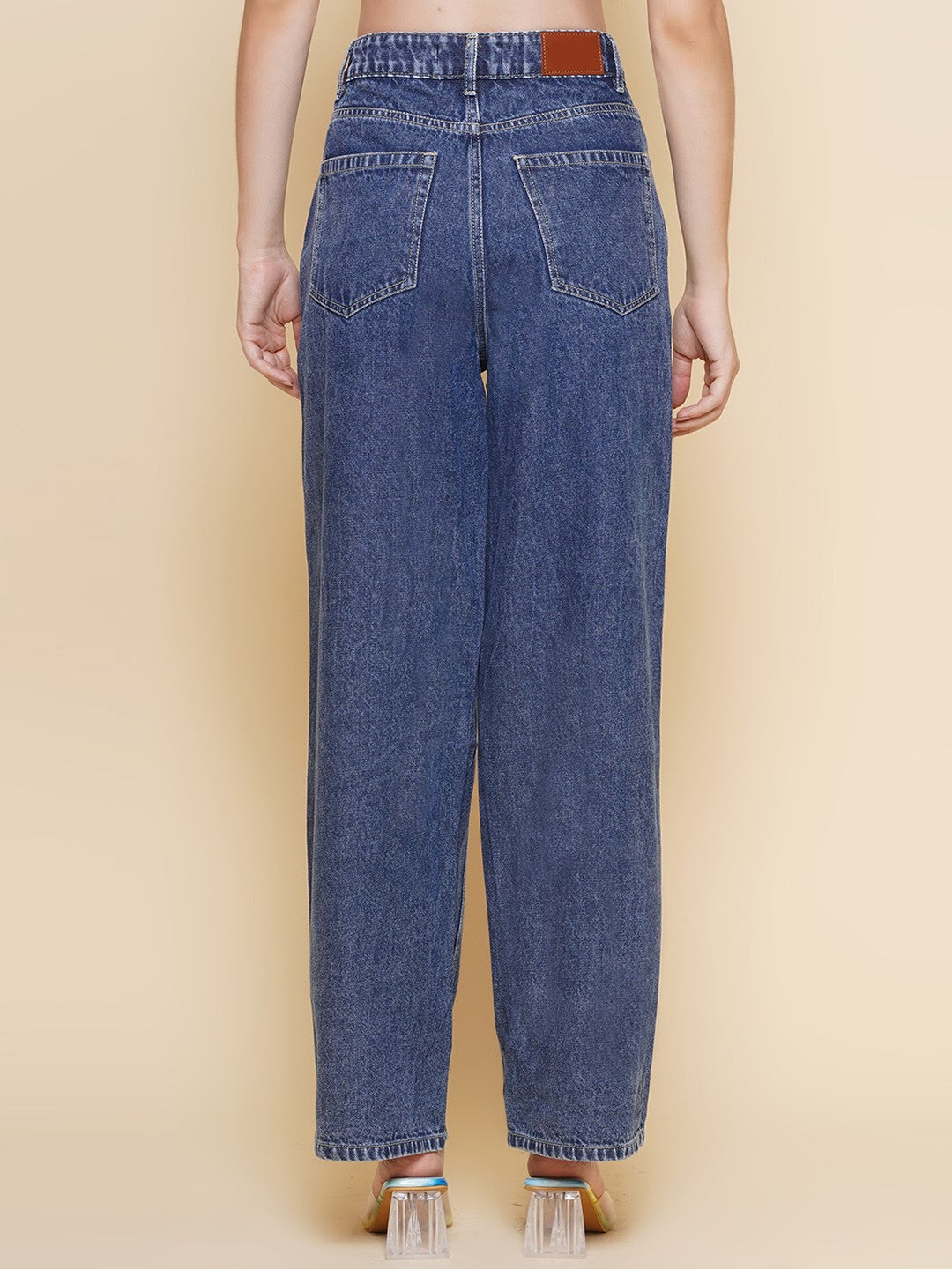 Blue Womens Baggy Fit Jeans