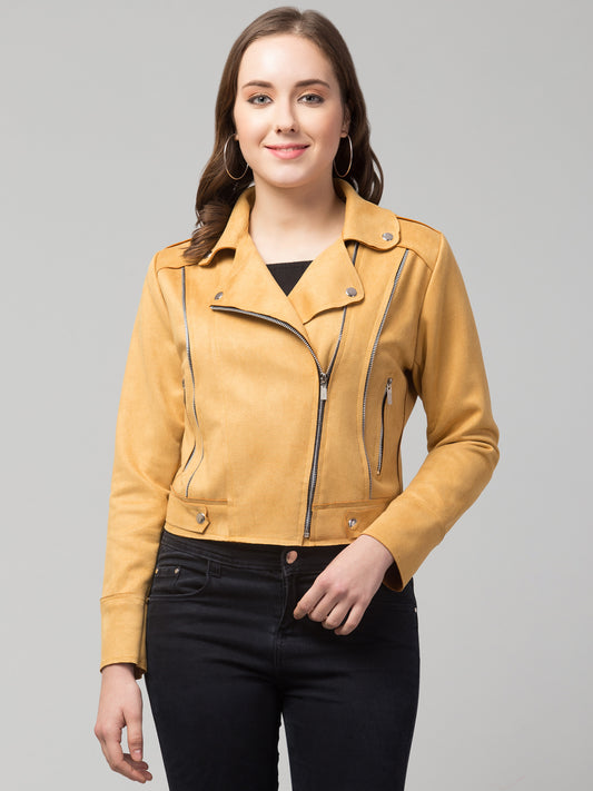 Mustard Girls Suede Fabric Jacket