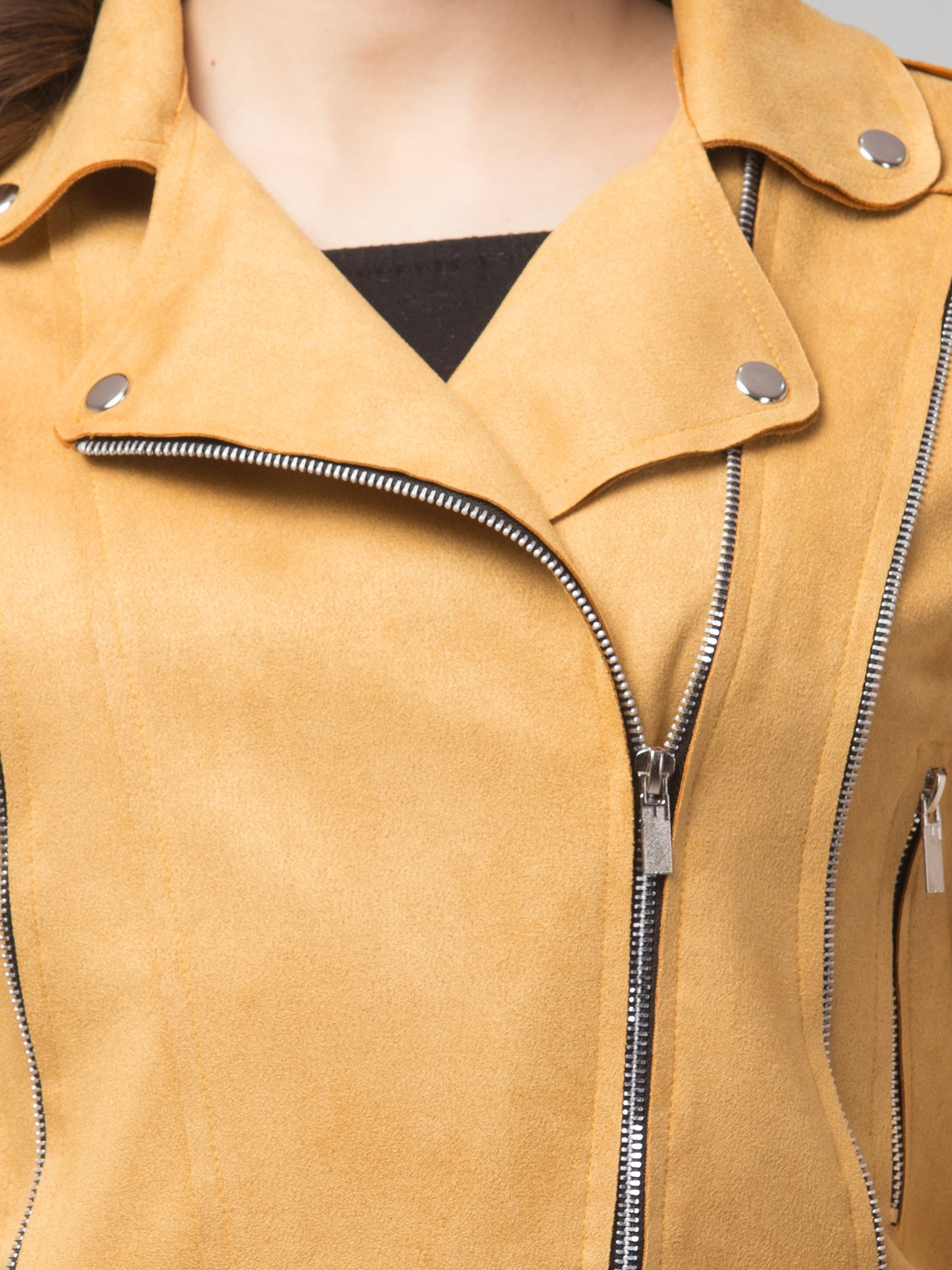 Mustard Girls Suede Fabric Jacket